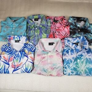 Sunday Swagger Men's Large Polo Shirts Lot Of 7 Shirts Golf Beach Performance
